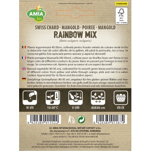 Seminte bio de Mangold Rainbow mix Amia  1 gram